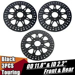 11.8インチ フロント リア ブレーキローター 3個 ハーレー ツーリング エレクトラグライド FLHTC 08-23用 3Pcs 11.8\