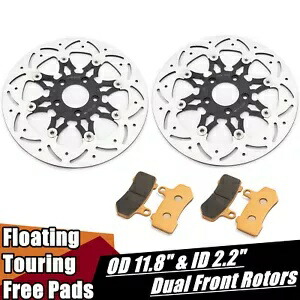 フローティング 11.8 インチ フロント ブレーキ ローター (パッド付き) Road King FLHRC Road Glide FLTRX FLTRU Floating 11.8\