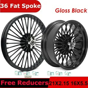 ファット スポーク ホイール リム セット 21x2.15 16x5.5 ハーレー ダイナ ストリート ボブ ロー ライダー用 Fat Spoke Wheels Rims Set 21x2.15 16x5.5 for Harley Dyna Street Bob Low Rider 【並行輸入品】