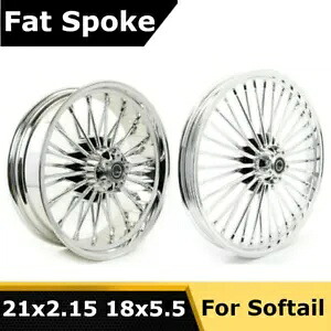 21 & 18 ファット スポーク ホイール リム 21x2.15 18x5.5 ハーレー ソフテイル ナイト トレイン FXSTB 用 21 & 18 Fat Spoke Wheels Rim 21x2.15 18x5.5 for Harley Softail Night Train FXSTB 【並行輸入品】｜カスタムパーツ WORLD倉庫