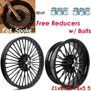 21x2.15 18x5.5 ファットスポークホイールリム ハーレーソフテイルデュースカスタム FXST FXSTC 用 21x2.15 18x5.5 Fat Spoke Wheels Rims for Harley Softail Deuce Custom FXST FXSTC 【並行輸入品】