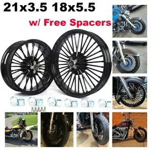 21x3.5 18 x5.5 ファットスポークホイールリム ハーレーソフテイル ファットボーイ FLSTF ナイトトレイン用 21x3.5 18 x5.5 Fat Spoke Wheels Rims for Harley Softail Fatboy FLSTF Night Train 【並行輸入品】｜カスタムパーツ WORLD倉庫 107,690円