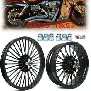 ファット スポーク ホイール リム 21x2.15 18x5.5 ハーレー ダイナ ストリート ボブ ソフテイル FLSTC 用 Fat Spoke Wheels Rims 21x2.15 18x5.5 for Harley Dyna Street Bob Softail FLSTC 【並行輸入品】