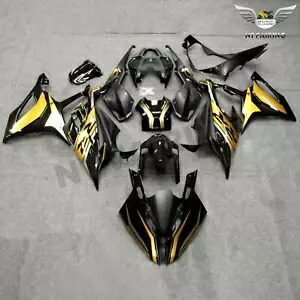 DS プラスチックフェアリングキット BMW 2019-2022 S1000RR ブラックゴールドボディワーク b017 に適合 DS Plastic Fairing kit Fit for BMW 2019-2022 S1000RR Black Gold Bodywork b017 【並行輸入品】