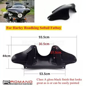 ウィンドディフレクターフェアリングバットウィングハーレーロードキングソフテイルファットボーイデラックスFLSTN用 Wind Deflector Fairing Batwing For Harley Road King Softail Fatboy Deluxe FLSTN 【並行輸入品】