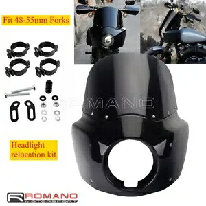 フロントフェアリング&11インチフロントガラス、再配置キット付き、ソフテイルローライダーS 114 FXLRS用 Front Fairing &11\