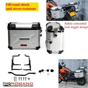 アルミサイドケースリア荷物テールボックスマウント付きパンアメリカ RA1250 21-Up Aluminum Side Case Rear Luggage Tail Box W/Mounting For Pan America RA1250 21-Up 【並行輸入品】