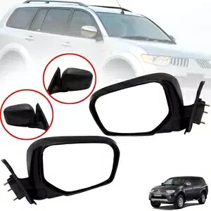 三菱パジェロモンテロスポーツ 2008-13 ブラックセット LR サイドドアミラーマニュアル FOR MITSUBISHI PAJERO MONTERO SPORT 2008-13 BLACK SET LR SIDE DOOR MIRROR MANUAL 【並行輸入品】|カスタムパーツ WORLD倉庫