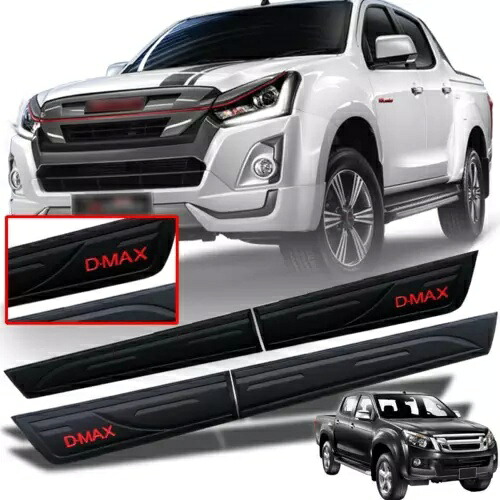 ブラックサイドドアボディクラッディングロゴレッドいすゞ D-MAX 2012-2018 ピックアップ UTE BLACK SIDE DOOR BODY CLADDING LOGO RED FOR ISUZU D-MAX 2012-2018 PICKUP UTE 【並行輸入品】｜カスタムパーツ WORLD倉庫