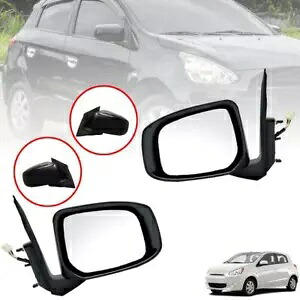 サイドミラーブラックペア RH LH 三菱ミラージュスペーススターハッチバック 2012-16 SIDE MIRROR BLACK PAIR RH LH FOR MITSUBISHI MIRAGE SPACE STAR HATCHBACK 2012-16 【並行輸入品】