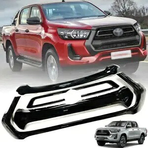フロントカバーグリルセット グロスブラック トヨタ ハイラックス REVO ピックアップ UTE 2020-2021用 FRONT COVER GRILLE SET GLOSS BLACK FOR TOYOTA HILUX REVO PICKUP UTE 2020-2021 【並行輸入品】｜カスタムパーツ WORLD倉庫
