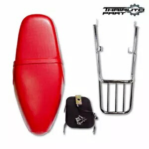 シートクッション ロング レッド + リアラック シルバー ホンダ スーパーカブ C125 2018-2023用 Seat Cushion Long Red + Rear Rack Silver For Honda Super Cub C125 2018-2023 【並行輸入品】