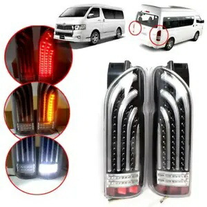 トヨタハイエースコミューター 2005+ テールランプリアライトペアスモークレッド LED FOR TOYOTA HIACE COMMUTER 2005+ TAIL LAMP REAR LIGHT PAIR SMOKE RED LED 【並行輸入品】