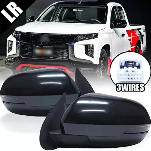 2019-22 三菱 L200 モンテロ スポーツ サイドミラー ブラック電気 3 ワイヤー LR に適合。 FITS 2019-22 MITSUBISHI L200 MONTERO SPORT SIDE MIRROR BLACK ELECTRIC 3WIRES LR 【並行輸入品】