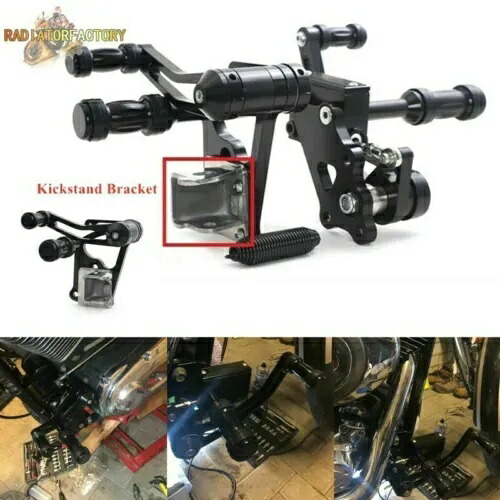 ハーレー ファットボーイ ソフテイル FXST FLSTC 00-17 用フォワード コントロール & キックスタンド ブラケット Forward Controls & Kickstand Bracket for Harley Fat Boy Softail FXST FLSTC 00-17 【並行輸入品】