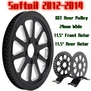 66TH リアプーリー ローター付き ハーレー ソフテイル ヘリテージ ファットボーイ ナイト トレイン 12-14用 66TH Rear Pulley w/ Rotors for Harley Softail Heritage Fatboy Night Train 12-14 【並行輸入品】｜カスタムパーツ WORLD倉庫