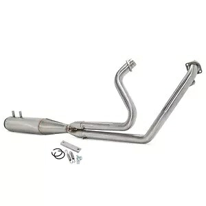ハーレーツーリング FLHT FLHR 1995-2016 用のつや消し 2 に 1 全長エキゾーストパイプ Brushed 2 into 1 Full Length Exhaust Pipe for Harley Touring FLHT FLHR 1995-2016 【並行輸入品】