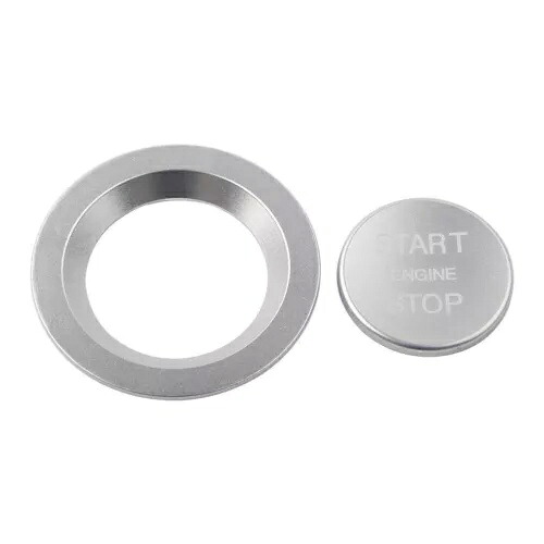 キーレス プッシュ スタート ボタン カバー リング付き シルバー レンジローバー ジャガー用- Keyless Push Start Button Cover with Ring Fits Silver for Range Rover Jaguar- 【並行輸入品】|カスタムパーツ WORLD倉庫