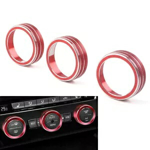AC クライメート コントロール リング ノブ カバー VW ゴルフ ジェッタ ティグアン パサート アトラス レッド- AC Climate Control Ring Knob Cover for VW Golf Jetta Tiguan Passat Atlas Red- 【並行輸入品】｜カスタムパーツ WORLD倉庫 30,745円
