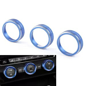 3xAC クライメート コントロール リング ボタン カバー VW ゴルフ ジェッタ ティグアン パサート アトラス ブルー用- 3xAC climate control ring button cover for VW Golf Jetta Tiguan Passat Atlas blue- 【並行輸入品】|カスタムパーツ WORLD倉庫