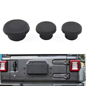 テールゲート ラバー ストッパー ダスト プラグ ブラック 3 ピース ジープラングラー JL 2018+用- Tailgate Rubber Stoppers Dust Plugs Black 3 Piece for Jeep Wrangler JL 2018+- 【並行輸入品】|カスタムパーツ WORLD倉庫