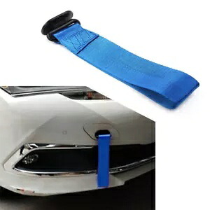 車牽引ベルトストラップラリーフックユニバーサルリア/フロントバンパーブルー- Car Towing Belt Strap Rally Hook Universal Rear/Front Bumper Blue- 【並行輸入品】｜カスタムパーツ WORLD倉庫