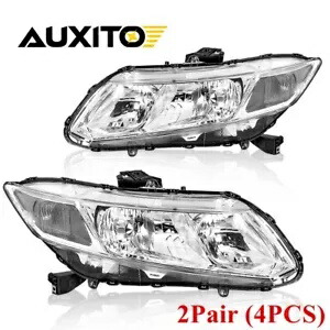 AUXITO ヘッドライト ヘッドランプ アセンブリ セット LH RH 12-15 ホンダ シビック 4Dr セダン用 AUXITO Headlights Headlamps Assemblies Set LH RH For 12-15 Honda Civic 4Dr Sedan 【並行輸入品】｜カスタムパーツ WORLD倉庫