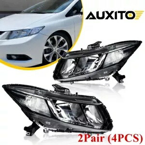 4x ヘッドライトアセンブリセット 2012-2015 ホンダ シビック 4Dr セダン/2Dr クーペ RH & LH 用 4x Headlights Assembly Set For 2012-2015 Honda Civic 4Dr Sedan/2Dr Coupe RH & LH 【並行輸入品】
