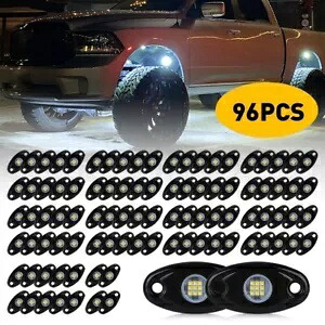 96pc LED ロックライト ホワイト ジープ オフロード ボート トラック UTV ATV 車ランプ アンダーボディ用 96pc LED Rock Light White For Jeep Offroad Boat Truck UTV ATV Car Lamp Underbody 【並行輸入品】