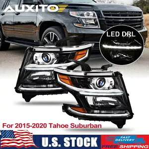 15-20 シボレー タホ サバーバン用 [ファクトリースタイル] LED DRL ヘッドライト ヘッドランプ For 15-20 Chevy Tahoe Suburban [Factory Style] LED DRL Headlights Headlamps 【並行輸入品】