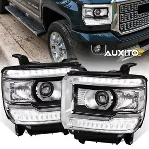 GM2502390 クリア LED DRL ヘッドライトランプ 2014-18 GMC シエラ 1500 2500 3500 GM2502390 Clear LED DRL Head Lights Lamps For 2014-18 GMC Sierra 1500 2500 3500 【並行輸入品】｜カスタムパーツ WORLD倉庫