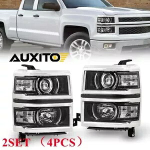 2 ペアフロントヘッドライトアセンブリ 2014 2015 シボレーシルバラード 1500 左右 2Pair Front Headlights Assembly For 2014 2015 Chevy Silverado 1500 Left Right 【並行輸入品】