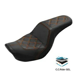 ライダー ドライバー パッセンジャー ジェルシート ハーレー スーパー グライド カスタム 2006-2017 に適合 Rider Driver Passenger Gel Seat Fit For Harley Super Glide Custom 2006-2017 【並行輸入品】