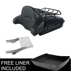 みじん切りトランク背もたれトップラックマウントハーレーツアーパックロードキング97-08 USに適合 Chopped Trunk Backrest Top Rack Mount Fit For Harley Tour Pak Road King 97-08 US 【並行輸入品】