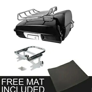 レイザーパック トランク バックレスト クローム マウント ラック付き ハーレー ツーリング 1997-2008 に適合 Razor Pack Trunk Backrest W/ Chrome Mount Rack Fit For Harley Touring 1997-2008 【並行輸入品】