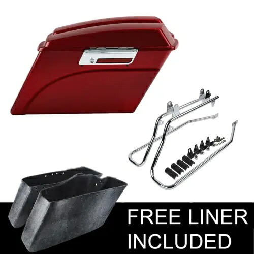 レッドサドルバッグクローム変換ブラケットハーレーソフテイルブレイクアウト86-13に適合 Red Saddlebags Chrome Conversion Bracket Fit For Harley Softail Break Out 86-13 【並行輸入品】