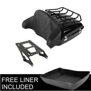 みじん切りトランクバックレストラック 2up マウントハーレーツアーパックツーリング 2014-2023 に適合 Chopped Trunk Backrest Rack 2up Mount Fit For Harley Tour Pak Touring 2014-2023 【並行輸入品】