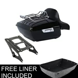 キング トランク バックレスト パッド & 2-UP マウント ラック ハーレー ツアー パック ツーリング 14-23 に適合 King Trunk Backrest Pad & 2-UP Mount Rack Fit For Harley Tour Pak Touring 14-23 【並行輸入品】