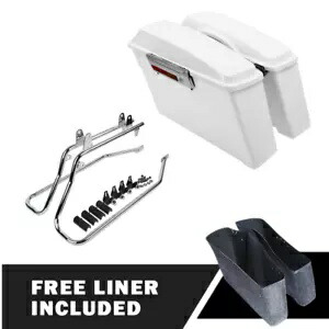 ホワイトハードサドルバッグ変換ブラケットハーレーソフテイルファットボーイ1986-2013に適合 White Hard Saddlebag Conversion Bracket Fit For Harley Softail Fatboy 1986-2013 【並行輸入品】｜カスタムパーツ WORLD倉庫