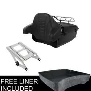 キングパック トランク バックレスト & 2UP ラック ハーレー ツアーパック ストリート グライド 14-23 に適合 King Pack Trunk Backrest & 2UP Rack Fit For Harley Tour Pak Street Glide 14-23 【並行輸入品】