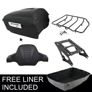 マットブラック キングパック トランクパッドラック ハーレーツアーパック ロードキング 14-23用 Matte Black King Pack Trunk Pad Rack Fit For Harley Tour Pak Road King 14-23 【並行輸入品】|カスタムパーツ WORLD倉庫