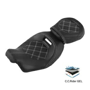 運転席助手席 2 アップ シートクッション ハーレー CVO ロードグライド 2009-2023 に適合 Driver Passenger 2-Up Seat Cushion Fit For Harley CVO Road Glide 2009-2023 【並行輸入品】