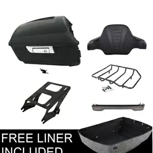 King トランクパッド & マウントトップラックテールランプ ハーレーツアーパックツーリング 14-23 に適合 King Trunk Pad & Mount Top Rack Tail Lamp Fit For Harley Tour Pak Touring 14-23 【並行輸入品】