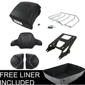 キングパック トランクパッドマウントラックスピーカー ハーレーツアーパックツーリング 2014-2023 に適合 King Pack Trunk Pad Mount Rack Speaker Fit For Harley Tour Pak Touring 2014-2023 【並行輸入品】