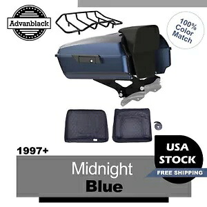 Advanblack ミッドナイトブルー チョップド ツアー パック バックレスト パッド ハーレー ツーリング用 Advanblack Midnight Blue Chopped Tour Pak Pack Backrest Pad For Harley Touring 【並行輸入品】