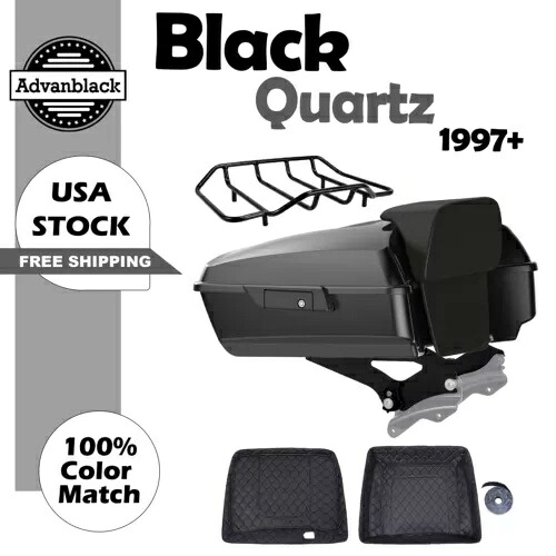 Advan ブラック クォーツ チョップド ツアー パック パック バックレスト ブラック ラッチ ハーレー 1997+用 Advan Black Quartz Chopped Tour Pak Pack Backrest Black Latch For Harley 1997+ 【並行輸入品】