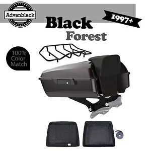 ブラック フォレスト チョップド ツアー パック パック レッド ライナー 97+ ハーレー ストリート ロード グライド用 Black Forest Chopped Tour Pack Pak Red Liner For 97+ Harley Street Road Glide 【並行輸入品】