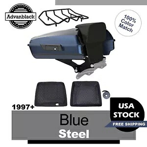 Advanblack ブルー スチール チョップド ツアー パック パック トランク ラゲッジ ハーレー ツーリングに適合 Advanblack Blue Steel Chopped Tour Pak Pack Trunk Luggage Fits Harley Touring 【並行輸入品】