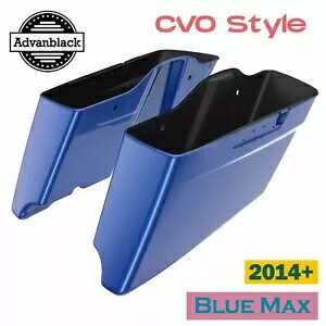 Advanblack ブルー マックス CVO テーパード拡張ストレッチサドルバッグ ハーレー 14+ 用 Advanblack Blue Max CVO Tapered Extended Stretched Saddlebag For Harley 14+ 【並行輸入品】