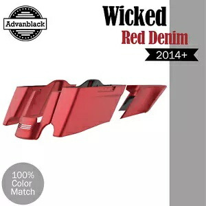 ハーレー 2014+ CVO テーパード ストレッチ エクステンデッド サドルバッグに適合 WICKED RED DENIM Fits Harley 2014+ CVO Tapered Stretched Extended Saddlebags WICKED RED DENIM 【並行輸入品】